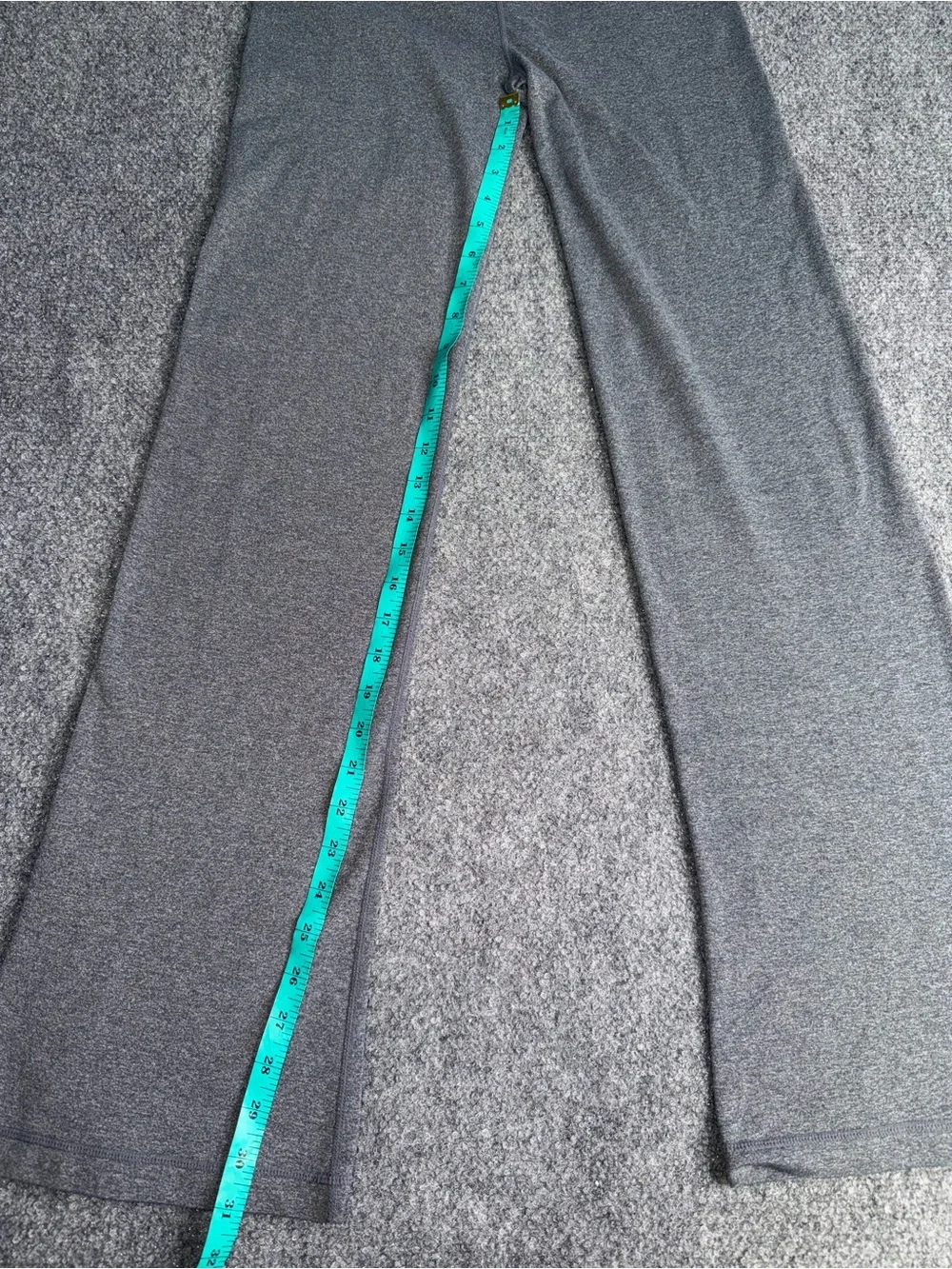 lululemon athletica Gray Flare Yoga Pants with White Waistband